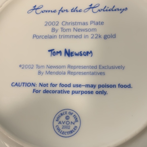 HOME FOR THE HOLIDAYS. 2002 CHRISTMAS PLATE BY TOM NEWSOM - Picture 4 of 6